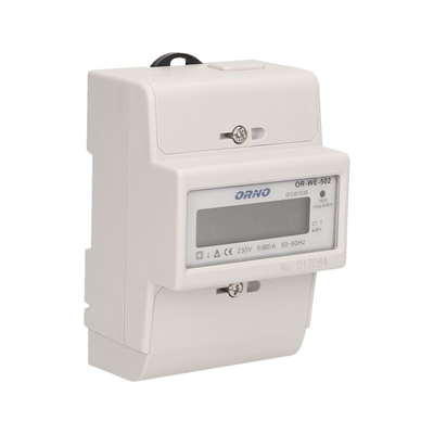 Wskaźnik zużycia energii elektrycznej 1-fazowy, 80A IP20 230V biały