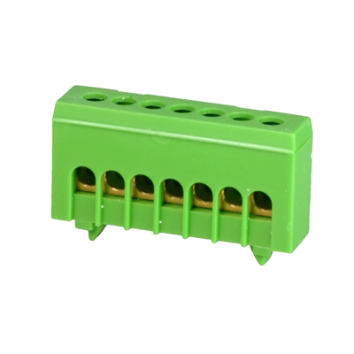 Zacisk przyłączeniowy izolowany na TS-35 7-polowy 7x16mm² zielony