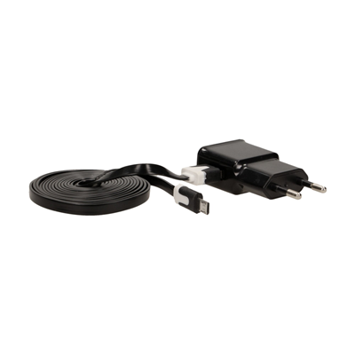 Zasilacz gniazdowy z wtyczką Micro USB do ładowarki OR-AE-1367, DC5V, 2A czarny