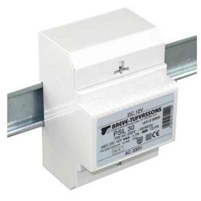 Zasilacz transformatorowy prądu stałego PSL 30 230/12VDC IP30 na szynę DIN TH-35 z zabezpieczeniem bez filtra