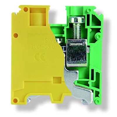 Złączka szynowa gwintowa ochronna 16,0mm² TS-35 żółto-zielona 20szt.